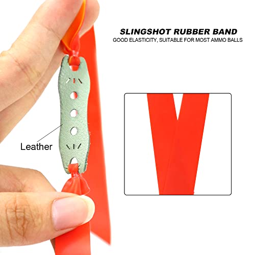 Pack of 12 1.0 mm Slingshot Rubber Replacement Rubber Bands, Red Flat Slingshot Rubber, Slingshot Professional for Hunting, Slingshot Rubber Bands
