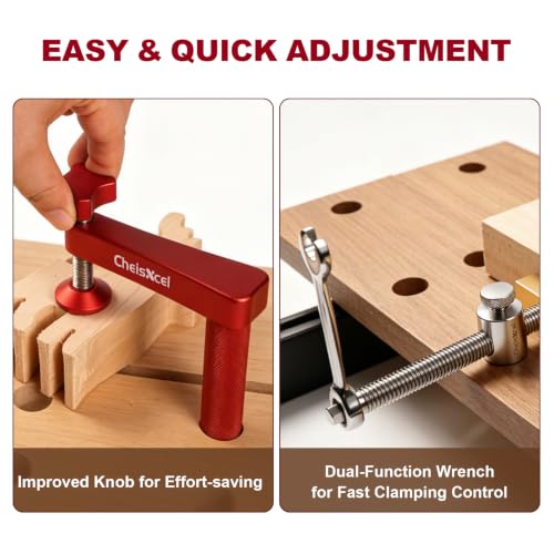 8pcs 3/4" Bench Dog Clamp Horizontal & Vertical for Woodworking Red 8