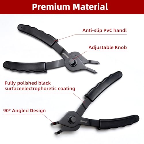 WISEUP 10-Piece Snap Ring Pliers Set, Heavy Duty Circlip Pliers Kit