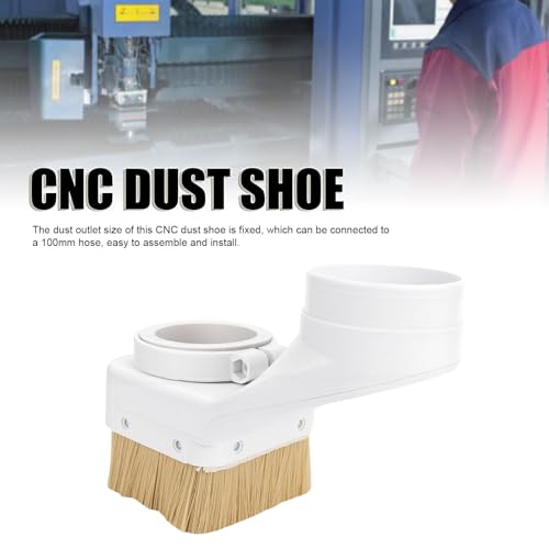 Sxhlseller CNC Dust Shoe 100mm Spindle Dust Boot for Engraving Machine, Detachable Brush Collector for Router Wood Chip Removal