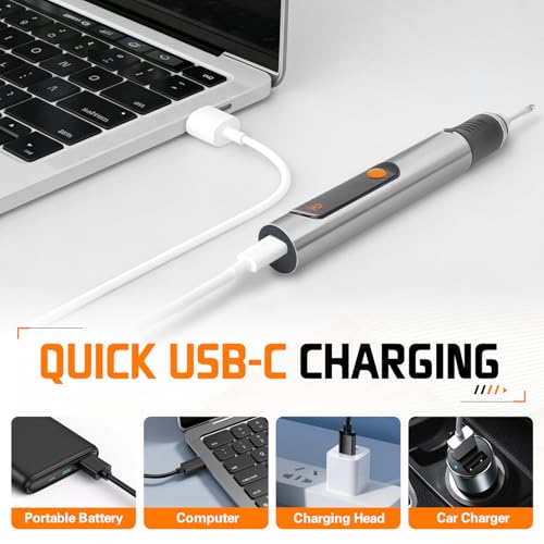Resparked Cordless Rechargeable Engraving Pen - 50+ Surfaces Compatible, 30 Free Bits & Mastery Guide Included, Beginner-Friendly for Artists & DIY Enthusiasts