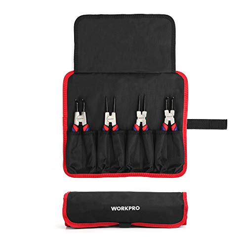 WORKPRO 4-Piece Snap Ring Pliers Set with Storage Pouch