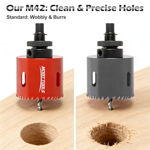 M42 Hole Saw Kit,12Pcs 8% Cobalt Bi-Metal Hole Saw Set with with 7/8"-1-1/2"(22-38mm)–Deep Cut 2" Depth HSS Hole Cutter for Wood, Plastic, Drywall, Metal Sheet & Hardened Stainless Steel 12PCS-7/8"-1-1/2" 1