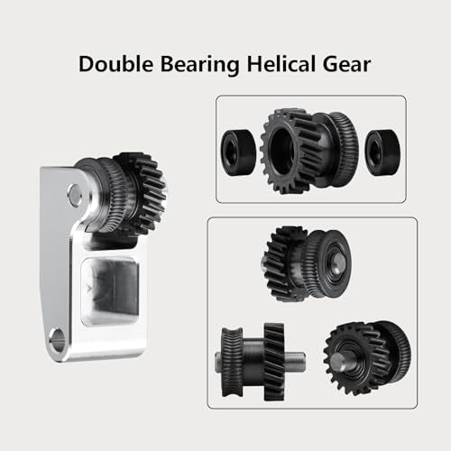 Hardened Steel Extruder Gear Kit for X1/P1 Series, 3D Printer DLC Nano Coating Hardened Steel Extruder Dual Gear Aluminum Handle and POM Gear Kit for P1P, P1S, X1C, X1E