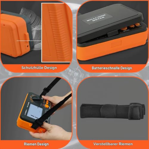 Digital Insulation Resistance Tester LC-VC60B Megohmmeter 0.1~2000 MΩ Insulation Tester with Backlight Display, DC 250V/500V/1000V, AC 750V Test Voltage with Sound Light Alarm Function