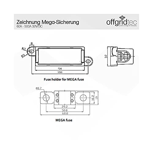 Offgridtec® MEGA-FUSE Fuse Holder Mega-Fuse Holder Single