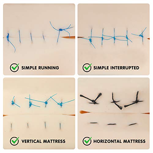 Medarchitect Improved Seam Exercise Pad Reusable Silicone Skin Model for Medical Training with 19 Pre-Cut Wounds for Medical Practice Suture Training Course for Students