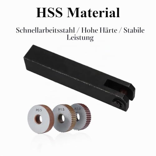 7-Piece Lathe Knurling Tool Set, High Speed Steel Pitch Diagonal Coarse Linear Single Wheels 0.5 mm 1.5 mm 2 mm