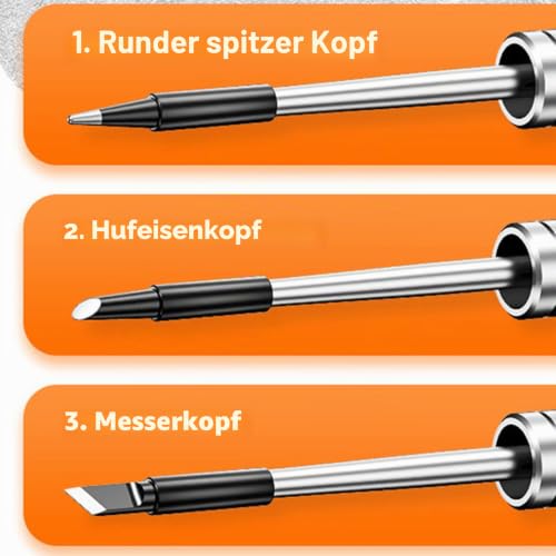 diymore 3 Piece Soldering Iron Tips Set with Ceramic Heating Core C200S Tip/Knife Tip/Horseshoe Tip