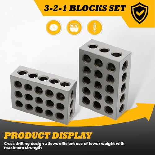 23 Holes 1 2 3 Setup Blocks Matched Pair 0.0002" Squareness 1-2-3" Blocks 0.0002"