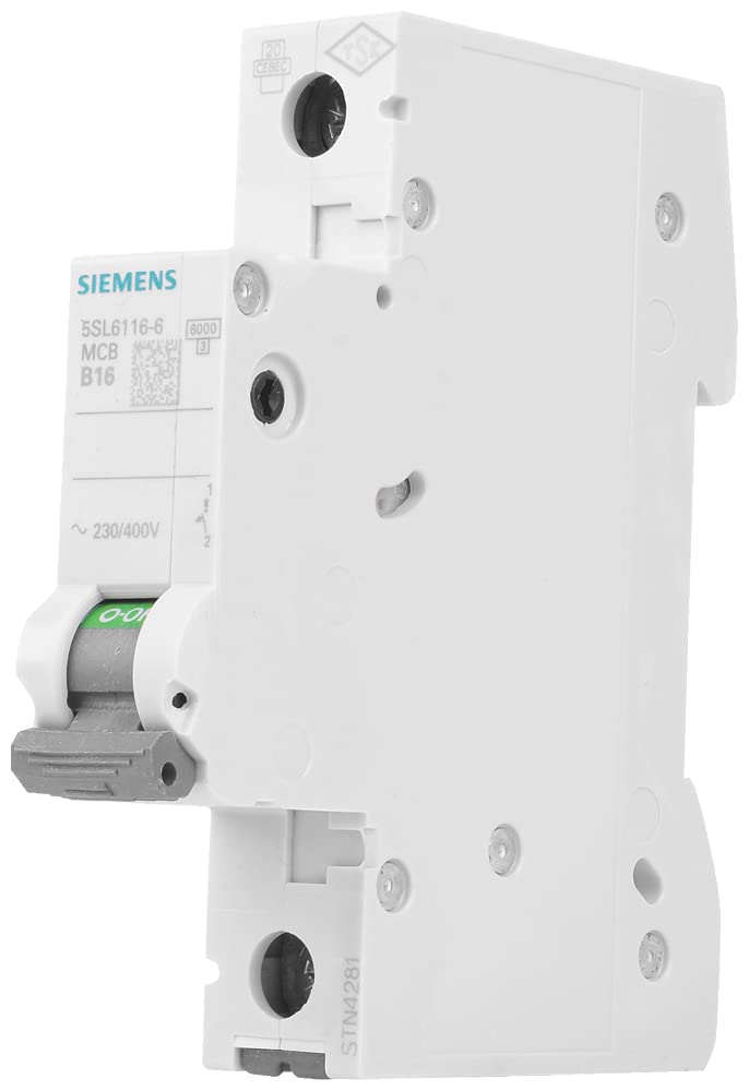 Miniature circuit breaker 5SL6116-6 from Siemens, 6 kA, 1-pole, B-16 1 pack of B16