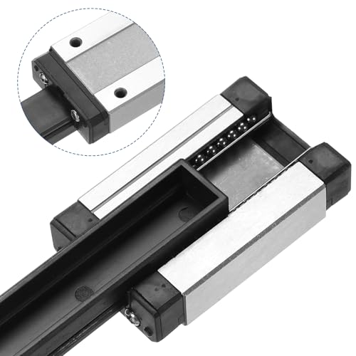 sourcing map 2pcs MGN12 100mm Linear Guide Rail with 2pcs MGN12H Sliding Carriage Block Bearing Steel and 2pcs Plastic Mini MGN12 Linear Guide for DIY 3D Printers and CNC Machine, Black