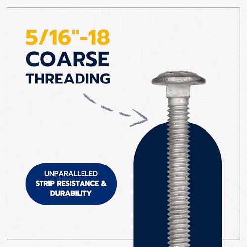 5/16" x 2-1/2" (50 Pack) Galvanized Carriage Bolt Kit Grade 307A Includes 5/16" USS Flat Washers (50 pcs) and 5/16"-18 Hex Nuts (50 pcs), Hot Dip Galvanized for Exterior Use by Makers Bolt 5/16" x 2-1/2"