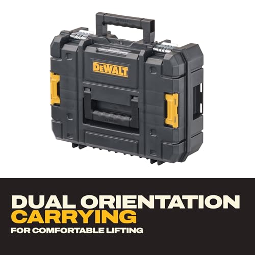 DEWALT Tool Box TSTAK II, 13 In. Flat Top Tool Storage Case, Stackable Organizer Hard Case Portable Toolbox, Heavy Duty, Holds Up To 66 lbs (DWST17807) 1 Count (Pack of 1) Flat Top Toolbox