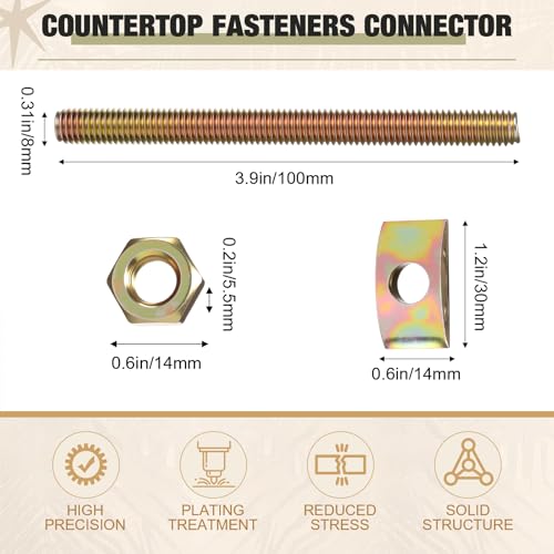Tandefio 24 Sets Bed Frame Hardware Connectors Bolts Nuts, Double Ended