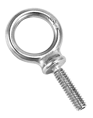 QWORK Eye Bolt, 50 Pack 1/4"-20 x 1 Marine Grade Stainless Steel Lifting Ring Threaded Eyebolt Machinery Shoulder Eyebolts 1/4" - 20 x 1"
