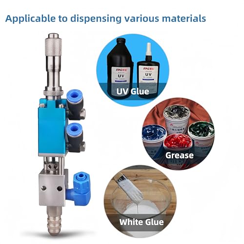KZU Precision Thimble Dispensing Valve, Glue Dispenser Valve with Micrometer and 304 Stainless Steel Cartridge for UV Glue White Glue Lubricant Grease Ink, Adjustable Glue Output