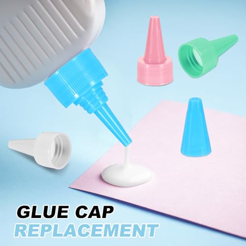 uxcell 24 Pcs Snip Tip Applicator, 0.79" Extra Tips Caps for Glue Replacement Plastic Adhesive Nozzle and Caps Precision Applicator for Glue Bottle Adhesive Tubes Dispensing, Transparent