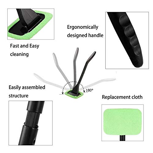 XINXIYAN Car Window Cleaner,Windshield Cleaner Tool Inside 19 Inch (Green-Rectangle)