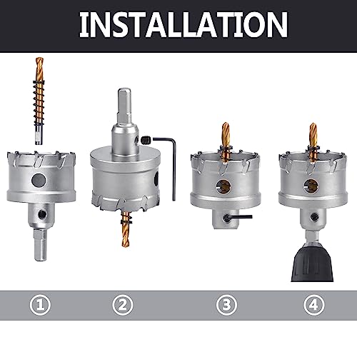 6.3 inch / 160mm Carbide Tipped Hole Saw,Metal Steel Hole Saw with a Drill Bit, Hole Cutter for Thick Metal,Stainless Steel,Sheet Metal, Iron and Wood. (160mm (6.3 inch)) 160mm ( 6.3 inch )