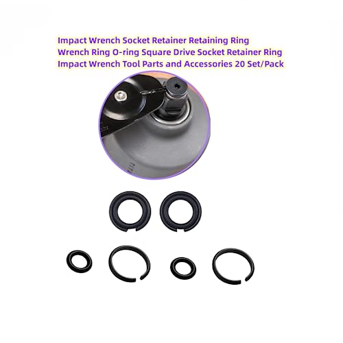 20+20 Sets 1/2" & 3/8" Impact Retaining Ring Clip Impact Friction Ring with O-Ring Fits Mmilwwaukiiii Type Impact Wrenchs, Square Drive Socket Retainer Ring
