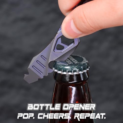 KANSEPT PryMate Purple Anodized Titanium Pry Bar Multitool with Glass Breaker, Bottle Opener, Hex Bit, Pocket Cilp for Your Versatile Companion for Everyday Carry and Camping Accessories G008A4