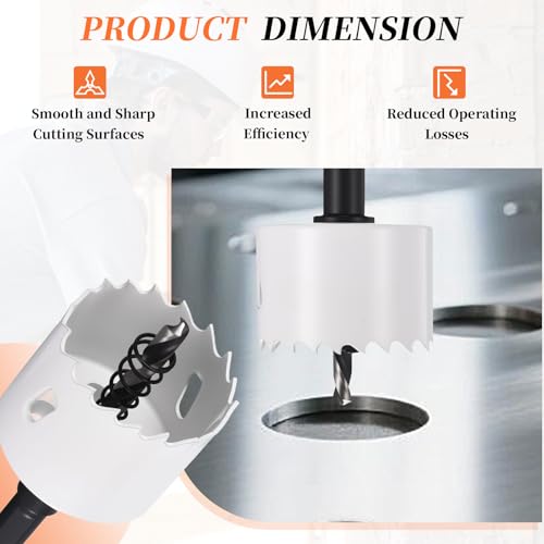 METALLIXITY Bi-Metal Hole Saw 9-1/4" 235mm W/ 2 Drill Bits White 235mm (9-1/4")