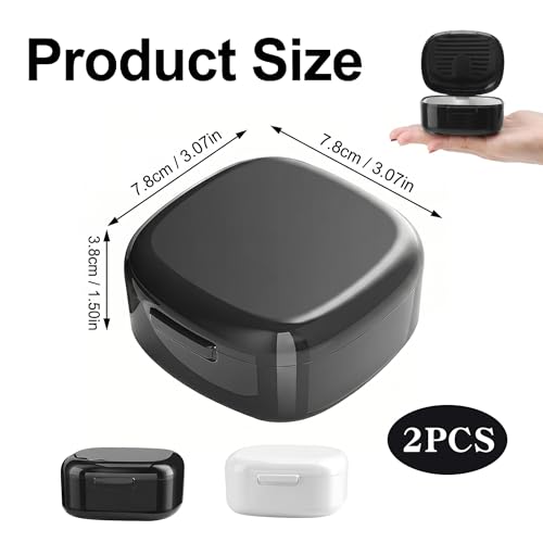 Pack of 2 Braces Box, Denture Box, Dental Splint Box, Dental Prosthesis Box with Sieve, Denture Box, Dentures Storage, Braces Box, Crunch Rail Box for Cleaning