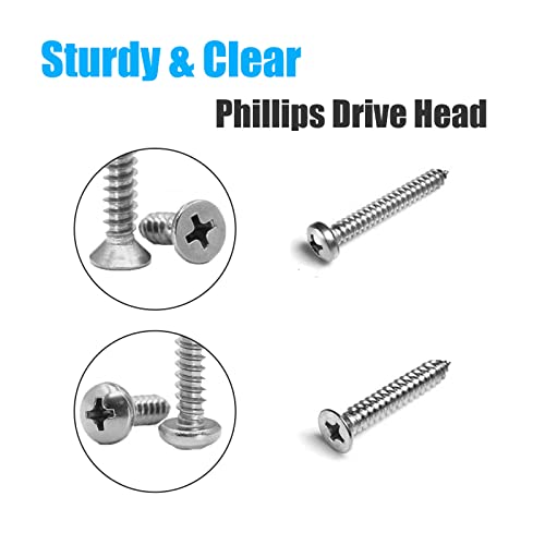 815pcs M6 M5 M4 M3 Stainless Steel Self-Tapping Screws Set Assortment+900pcs M6 M5 M4 M3 Stainless Steel Nuts and Bolts Assortment Kit