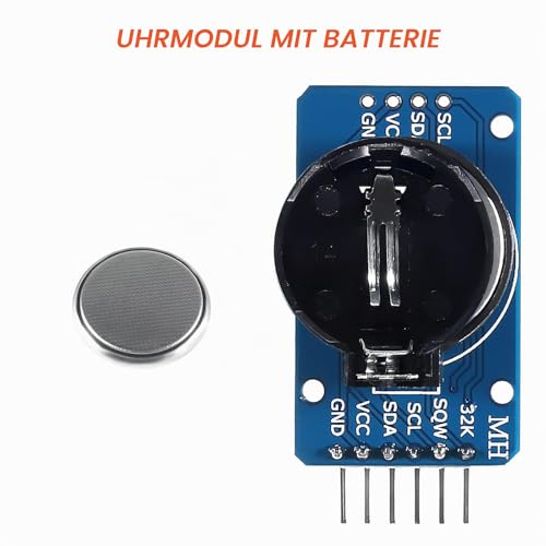 RTC IIC Precision Clock Module, QIQIAZI Real-time Module Clock RTC Sensor with Battery Compatible with Arduino (Pack of 5) 5 PCS