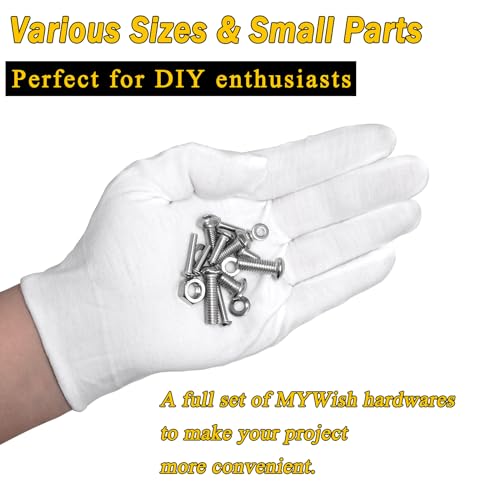 Mywish 900Pcs M3 M4 M5 M6 Metric Screw Assortment & 900PcsM3 M4 M5 M6 Screw Assortment Kit, 304 Stainless Steel Hex Socket Button Head Socket Cap Metric Screws, Bolts & Flat Washers/Nuts/Hex Wrenches