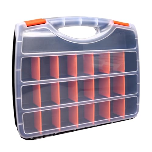 Transparent Tool Organizers Boxes Adjustable Compartments Secure Latches Ergonomic Handle for Hardware Accessori C