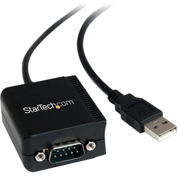StarTech 6ft (1.8m) 1-Port FTDI USB to Serial RS232 Adapter Cable with COM Retention, USB to RS232 Adapter - TAA