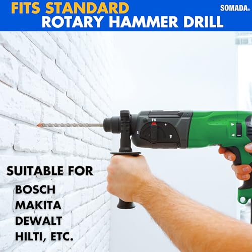 SOMADA 1-1/8 in x 18 in SDS Plus Rotary Hammer Drill Bit, Concrete 1-1/8"x18"