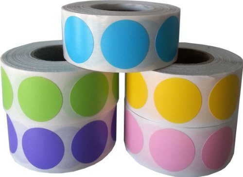 Color Coding Dot Stickers Spring Collection Bulk Pack 0.75 Inch Round 2,500 Total Labels