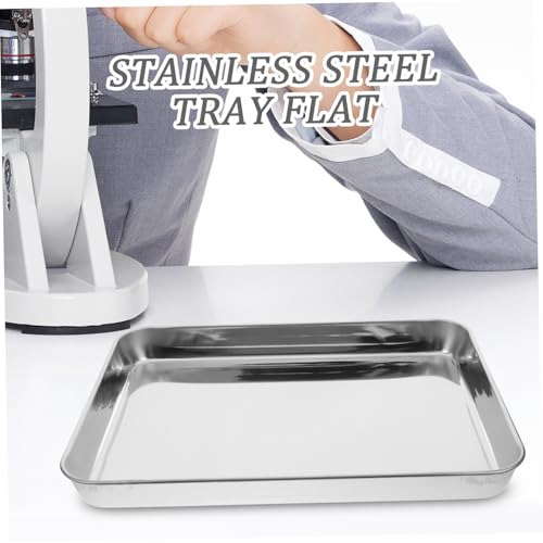Stainless Steel Instrument Tray 31 x 24 x 2.5 cm Without Cover Medical Tray for Medical Instruments Clinic and Laboratory