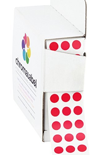 ChromaLabel Red Dot Stickers 1/4 Inch, Small Round Color Coding Labels, Mini Circle Stickers for Inventory, Classroom, Office, Charts, Files, 1000 Count in Dispenser Box 1/4"