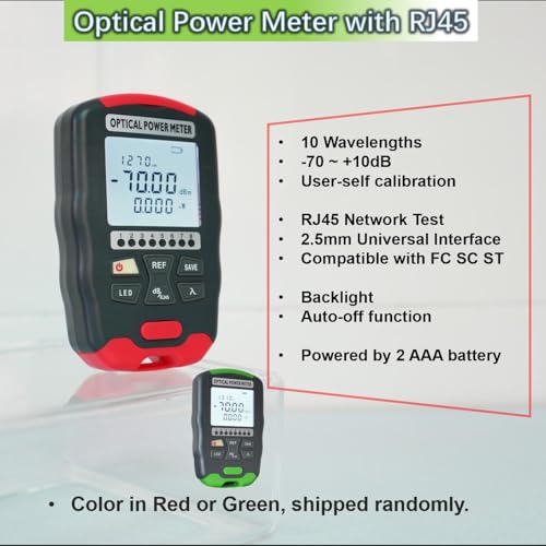 Fiber Optic Tool Kit, VFL + OPM 10 Wavelength + RJ45 Network Test, FTTH FiberTermination Kit with FiberCleaver & Strippers for Telecom Contractors & Home Fiber Installation