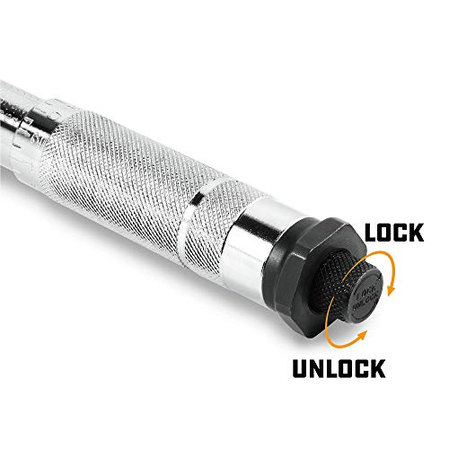 Powerbuilt 3/8-Inch Micrometer Torque Wrench, 5-80 Foot/Pounds and 0.7-11.2 Meter/Kilograms, Reversible Ratchet Clicks, Lockable - 644998 3/8 in.