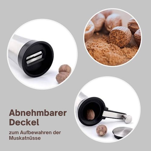 Top supper999 Nutmeg Mill Stainless Steel with Storage Container and Folding Crank