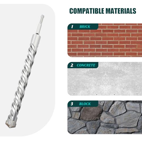 1-1/8" x 23.6" (28x600mm) SDS Plus Rotary Hammer Drill Bit for Concrete 1-1/8 inch （ 28mm ) Length : 600mm / 23.6 inch