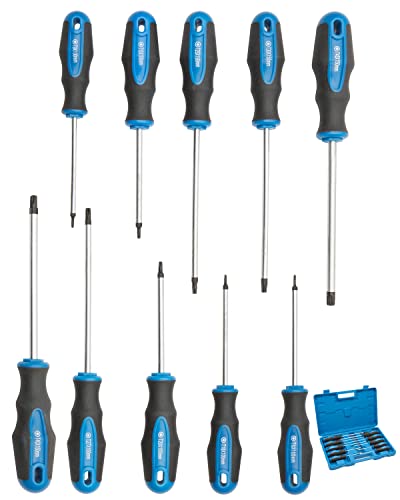 ROTATION 10pc Torx Screwdrivers Set, Magnetic Tip with Center Hole