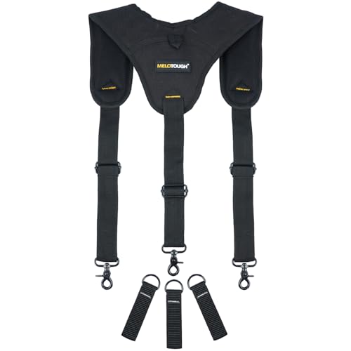 MELOTOUGH Tool Belt Suspender 3 point padded suspenders,Padded Tool Belt Electrician