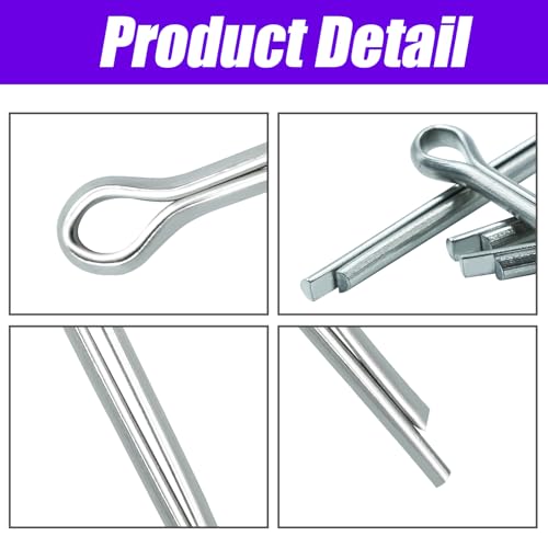 13 Sizes Hairpin Cotter Pins & R Clips Cotter Pins Assortment Kit, 250PCS Stainless Steel Cotter Pins Set, Split Pin Fastener Clips for Car Mechanics, Lawn Mowers, Trucks, Tractors Repair