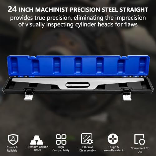 24 Inch Machinist Precision Aluminum Straight Edge Tool Blue