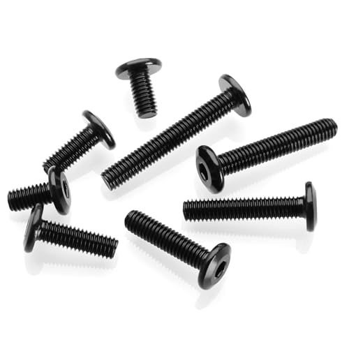 Mywish (10 Sets) 1/4-20x4 Hex Head Assorted Screws Nuts and Bolts & 20Pcs 1/4 Bolts, 1/4-20 x 2 Flat Head Hex Socket Head Cap Screw Bolts, 1/4 Screws 304 Stainless Steel Furniture Screws Full Thread