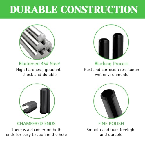 400Pcs Roll Pin Assortment Kit, Slotted Tension Pins, Split Dowels & Expansion Spring Pins, 31 Sizes M1.5 M2 M2.5 M3 M4 M5 M5.2 M6 M8 M10, Durable Spring Steel for Secure Fastening 400