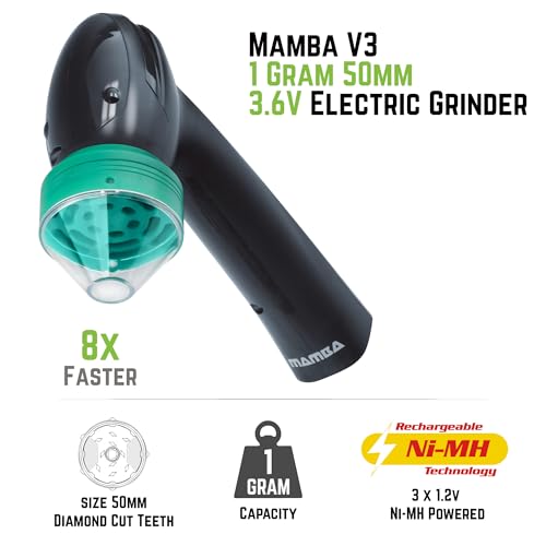 Mamba Lite Electric Seed Grinder, USB-C Rechargeable Spice Mill, Gray 0.75g