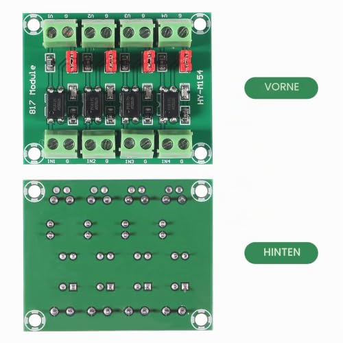 4 Channel Optocoupler PC817 Insulation Board Voltage Converter Adapter Module 3.6-30V Driver Photoelectric Insulated Module 4-channel optocoupler