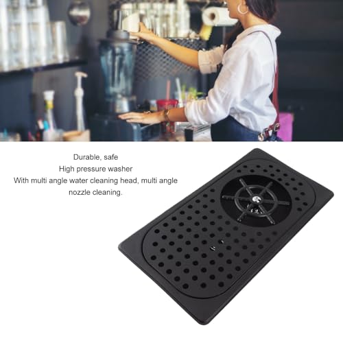 Diydeg Glass Rinser, Countertop Commercial Pitcher Rinser, High Pressure Cup Washer, Stainless Steel Cup Washer with Drain Drip Tray Hose for Home Kitchen, Restaurant, Bar, Coffee (Black)